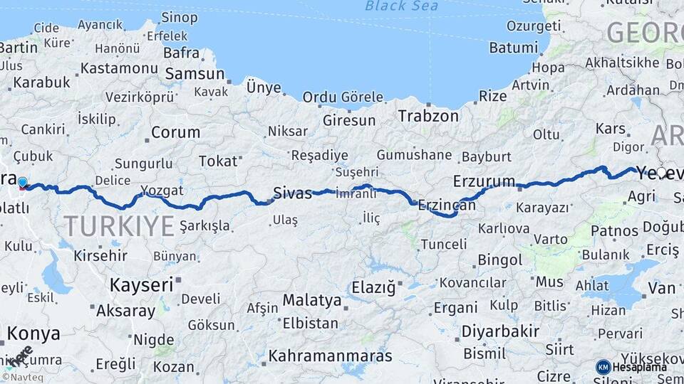 Ankara Tuzluca Iğdır Arası Kaç Km - Yol Haritası