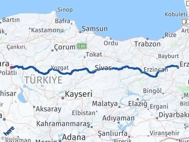 Ankara Yakutiye Erzurum Arası Kaç Km - Yol Haritası