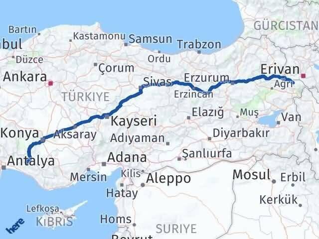 Antalya Akseki Iğdır Arası Kaç Km - Yol Haritası