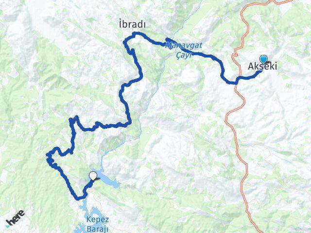 Antalya Akseki Kepezbeleni Akseki Arası Kaç Km - Yol Haritası