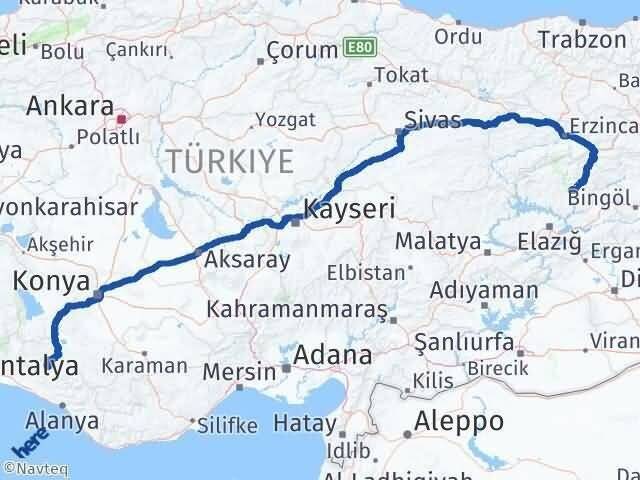 Antalya Akseki Tunceli Arası Kaç Km - Yol Haritası