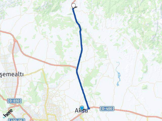 Antalya Aksu Karaöz Aksu Arası Kaç Km - Yol Haritası