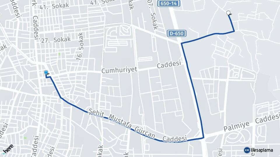 Antalya Döşemealtı Çıplaklı Döşemealtı Arası Kaç Km - Yol Haritası
