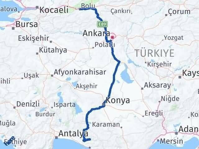 Antalya Gündoğmuş Bolu Arası Kaç Km - Yol Haritası