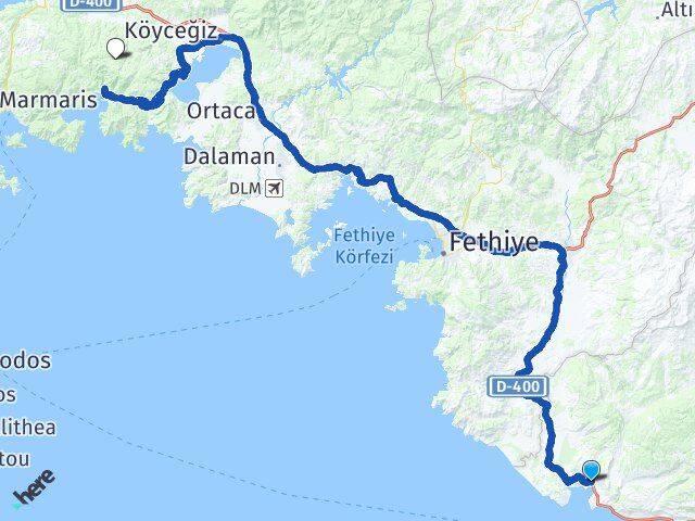 Antalya Kaş Kalkan Muğla Arası Kaç Km - Yol Haritası