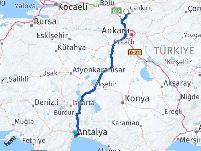 Antalya Kızılcahamam Ankara Arası Kaç Km - Yol Haritası