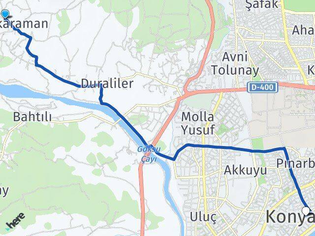 Antalya Konyaaltı Aşağıkaraman Konyaaltı Arası Kaç Km - Yol Haritası