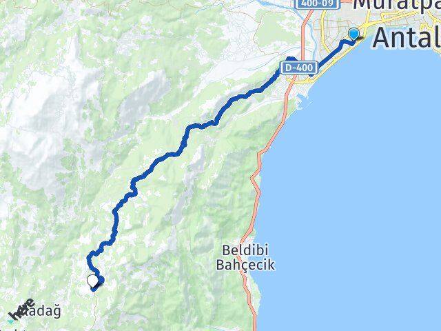 Antalya Konyaaltı Üçoluk Konyaaltı Arası Kaç Km - Yol Haritası