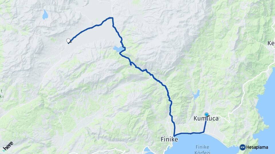 Antalya Kumluca Akçay Elmalı Arası Kaç Km - Yol Haritası