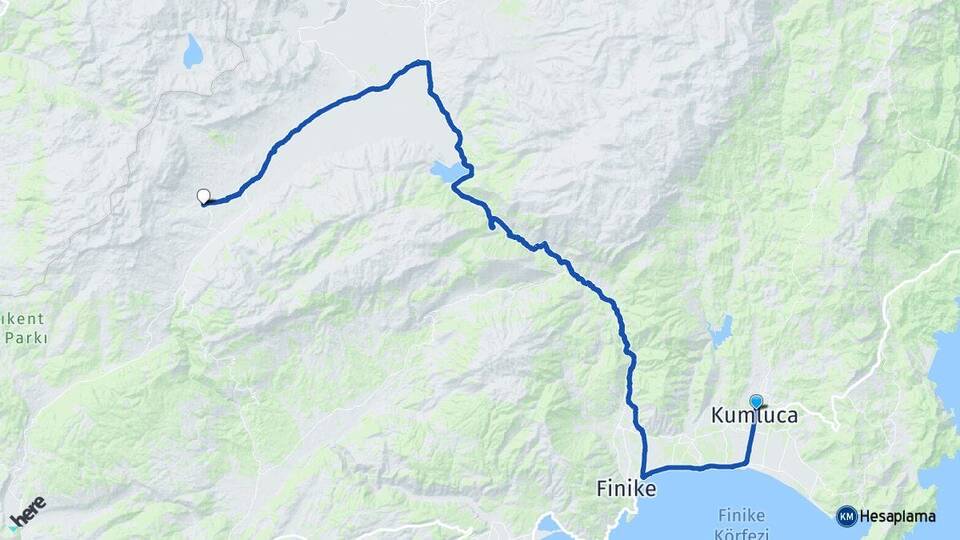 Antalya Kumluca Gömbe Kaş Arası Kaç Km - Yol Haritası