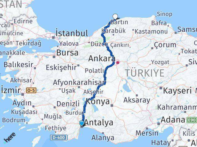Antalya Kurucaşile Bartın Arası Kaç Km - Yol Haritası
