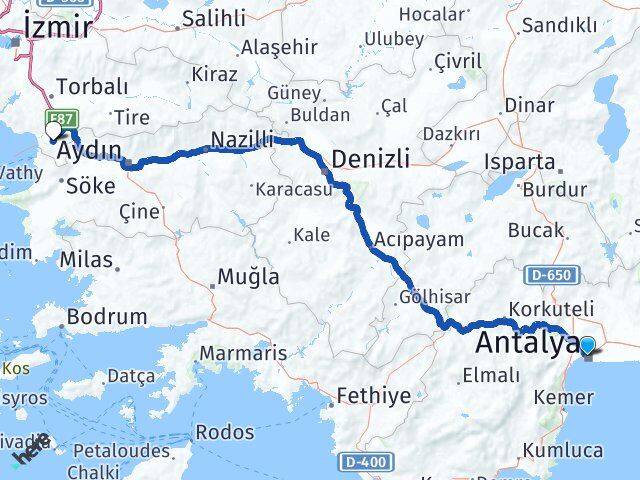 Antalya Selçuk İzmir Arası Kaç Km - Yol Haritası