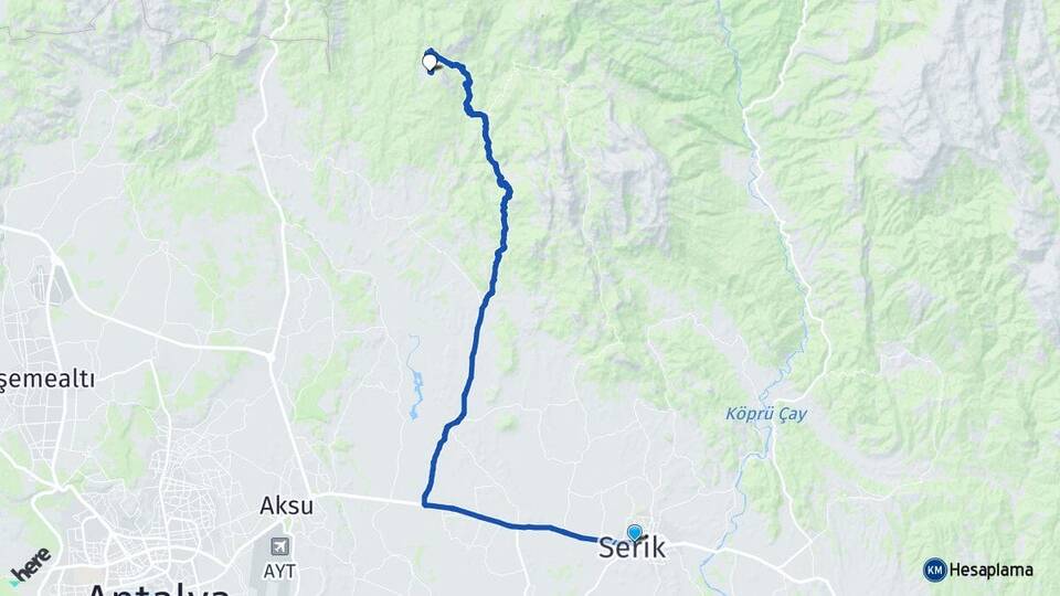 Antalya Serik Kozan Serik Arası Kaç Km - Yol Haritası