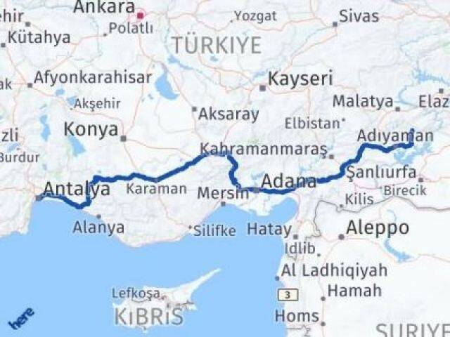 Antalya Sincik Adıyaman Arası Kaç Km - Yol Haritası