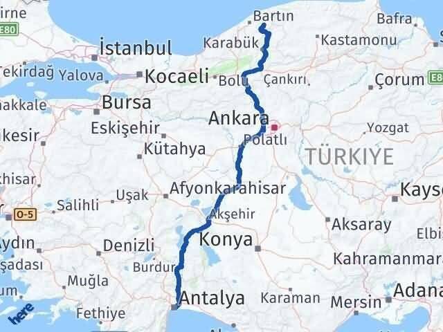 Antalya Ulus Bartın Arası Kaç Km - Yol Haritası