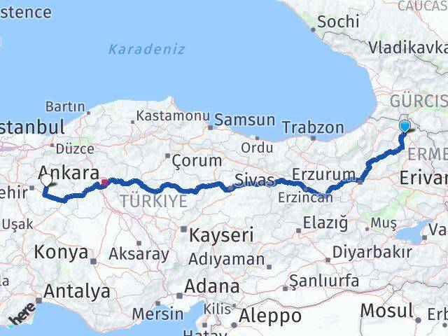 Ardahan Alpu Eskişehir Arası Kaç Km - Yol Haritası