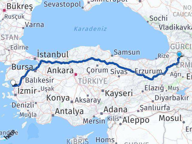 Ardahan Dikili İzmir Arası Kaç Saat? Yol Haritası, Yakıt, Rota ve Mesafe Hesaplama Ardahan Dikili İzmir Arası Kaç Km? Kaç Saat? Yol Haritası