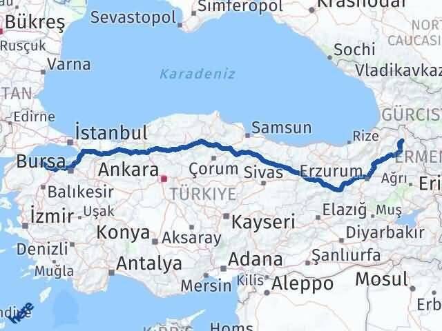 Ardahan Erdek Balıkesir Arası Kaç Km - Yol Haritası