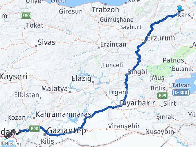 Ardahan Göle Osmaniye Arası Kaç Km - Yol Haritası