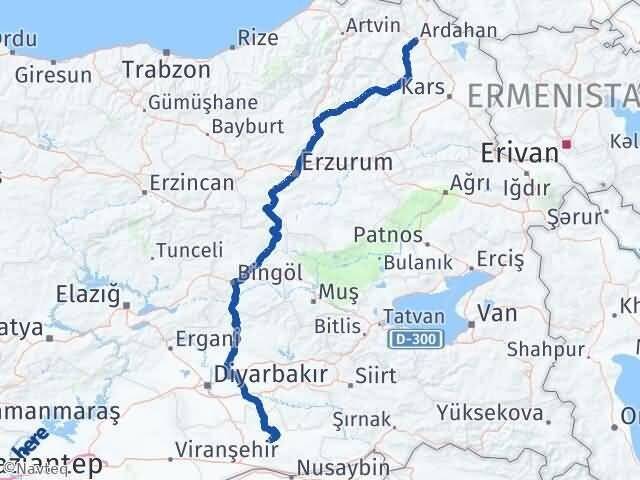 Ardahan Ömerli Mardin Arası Kaç Km - Yol Haritası