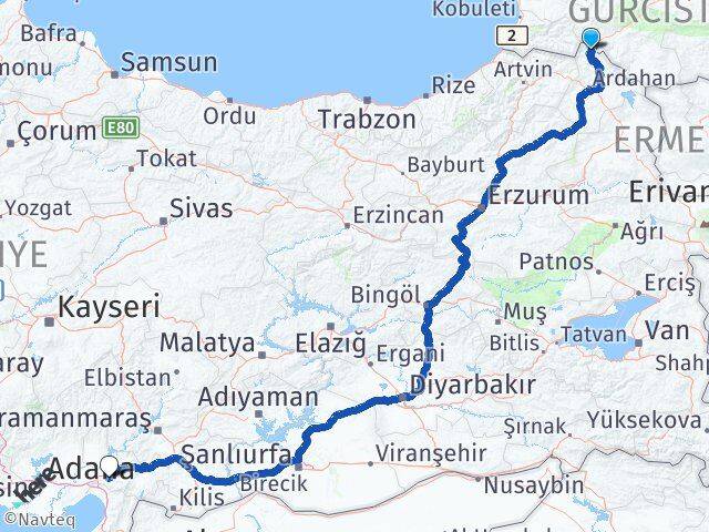 Ardahan Posof Osmaniye Arası Kaç Km - Yol Haritası