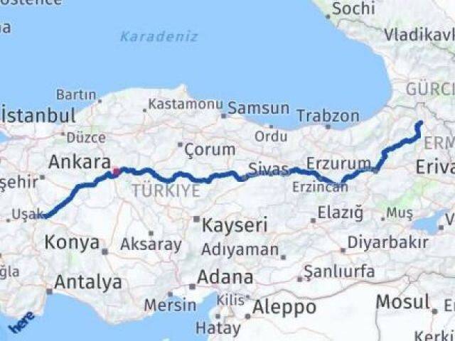 Ardahan Sinanpaşa Afyonkarahisar Arası Kaç Km - Yol Haritası