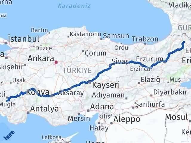 Ardahan Tavas Denizli Arası Kaç Km - Yol Haritası