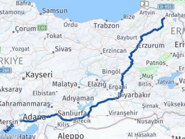 Ardahan Yüreğir Adana Arası Kaç Saat? Yol Haritası, Yakıt, Rota ve Mesafe Hesaplama Ardahan Yüreğir Adana Arası Kaç Km? Kaç Saat? Yol Haritası