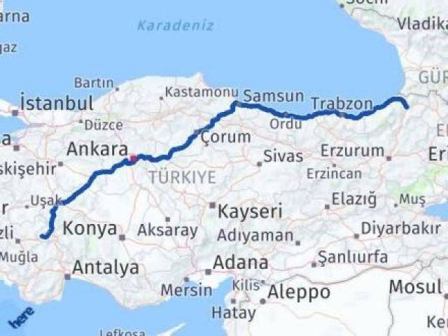 Artvin Dazkırı Afyonkarahisar Arası Kaç Km - Yol Haritası