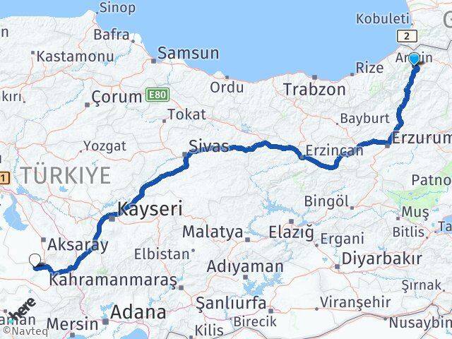 Artvin Emirgazi Konya Arası Kaç Saat? Yol Haritası, Yakıt, Rota ve Mesafe Hesaplama Artvin Emirgazi Konya Arası Kaç Km? Kaç Saat? Yol Haritası