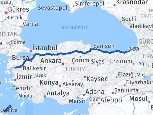 Artvin Havran Balıkesir Arası Kaç Km - Yol Haritası