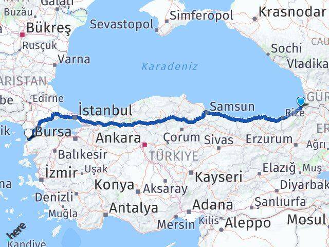 Artvin Kemalpaşa Çanakkale Arası Kaç Km - Yol Haritası