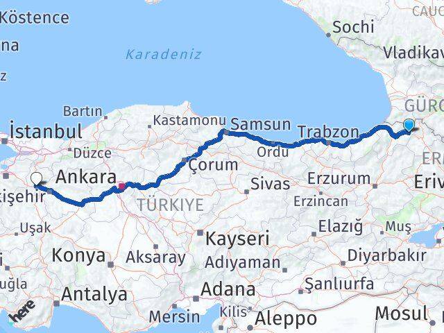 Artvin Şavşat Bozüyük Bilecik Arası Kaç Km - Yol Haritası
