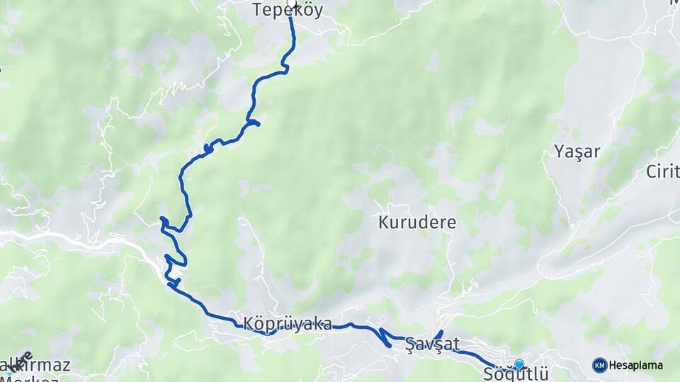 Artvin Şavşat Tepeköy Şavşat Arası Kaç Km - Yol Haritası