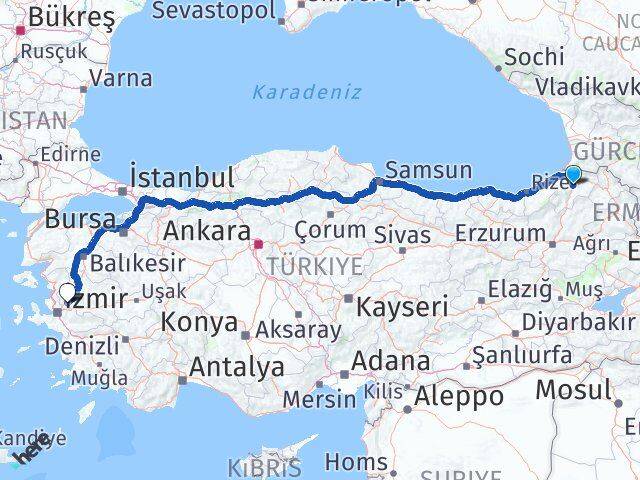 Artvin Şehzadeler Manisa Arası Kaç Km - Yol Haritası