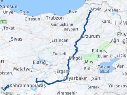 Artvin Sincik Adıyaman Arası Kaç Km - Yol Haritası