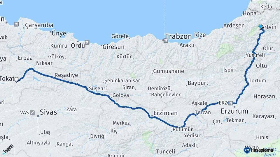 Artvin Tokat Arası Kaç Km - Kaç Saat? Arası Kaç Saat? Nerede Yol Haritası Yakıt, Rota ve Mesafe Hesaplama Artvin Tokat Arası Kaç Km - Kaç Saat? Arası Kaç Km Saat? Nerede Yol Haritası Yakıt, Rota ve Mesafe Hesaplama