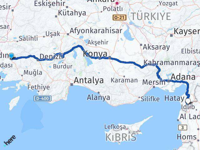 Aydın Altınözü Hatay Arası Kaç Km - Yol Haritası