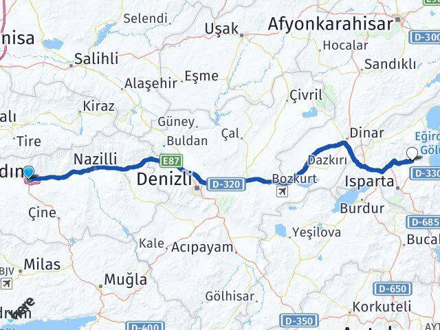Aydın Atabey Isparta Arası Kaç Km - Yol Haritası