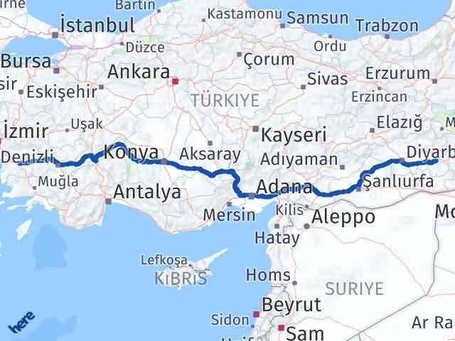 Aydın Beşiri Batman Arası Kaç Km - Yol Haritası