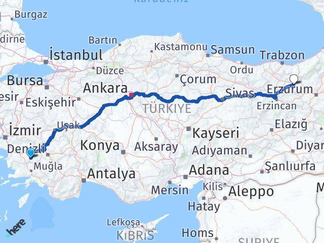 Aydın Bozdoğan Bayburt Arası Kaç Km - Yol Haritası