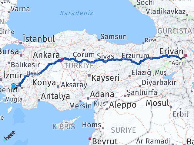Aydın Bozdoğan Iğdır Arası Kaç Km - Yol Haritası
