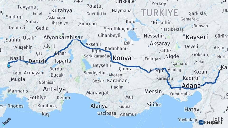 Aydın Bozdoğan Maraş Arası Kaç Saat? Yol Haritası, Yakıt, Rota ve Mesafe Hesaplama Aydın Bozdoğan Maraş Arası Kaç Km? Kaç Saat? Yol Haritası