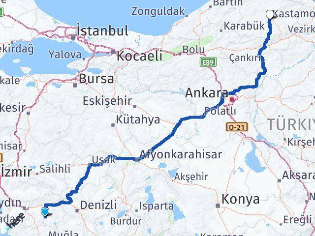 Aydın Bozdoğan Kastamonu Arası Kaç Km - Yol Haritası