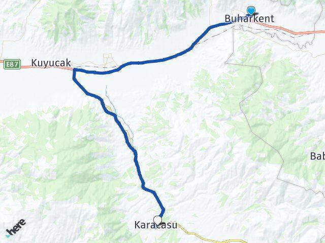 Aydın Buharkent Karacasu Arası Kaç Km - Yol Haritası
