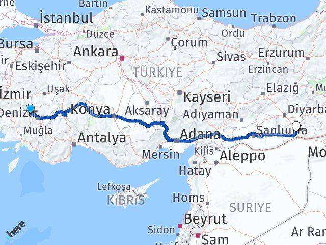 Aydın Buharkent Mardin Arası Kaç Km - Yol Haritası