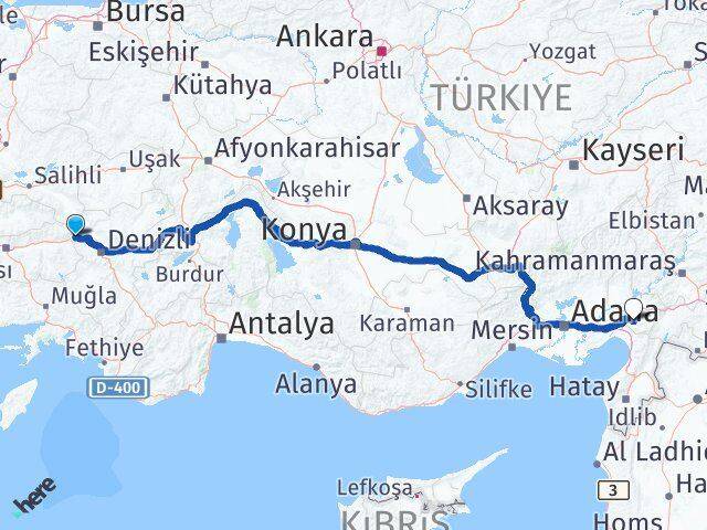 Aydın Buharkent Osmaniye Arası Kaç Km - Yol Haritası