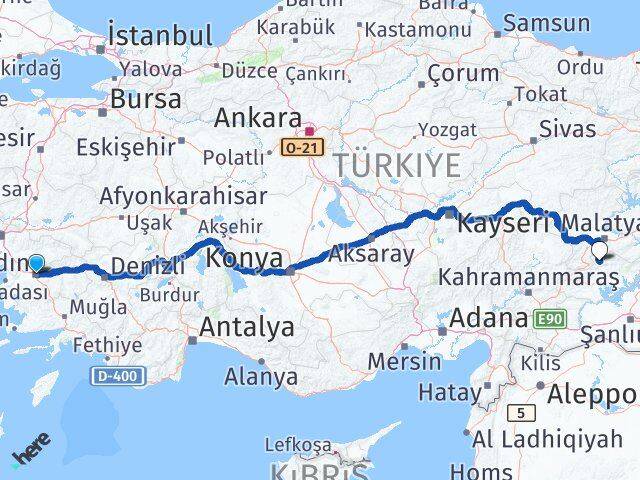 Aydın Çelikhan Adıyaman Arası Kaç Km - Yol Haritası