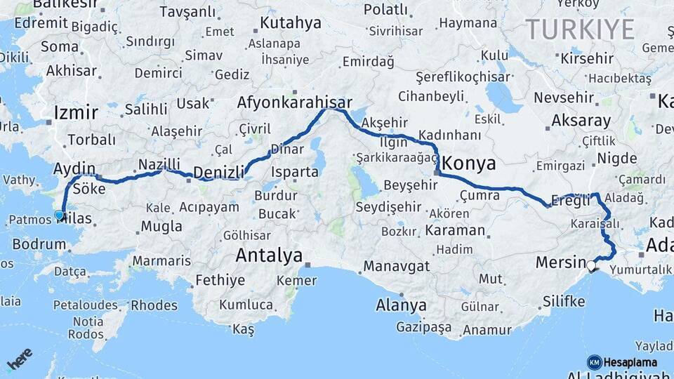 Aydın Didim Mersin Arası Kaç Saat? Yol Haritası, Yakıt, Rota ve Mesafe Hesaplama Aydın Didim Mersin Arası Kaç Km? Kaç Saat? Yol Haritası