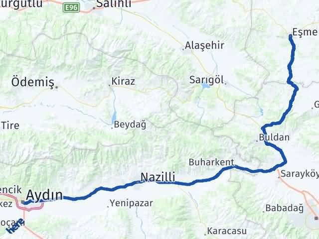 Aydın Eşme Uşak Arası Kaç Km - Yol Haritası